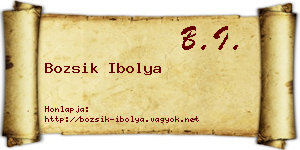 Bozsik Ibolya névjegykártya